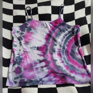 Hand tie-dyed women's tank top size 2X (XXL) Dharma dyes used.
